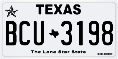 TX license plate BCU3198