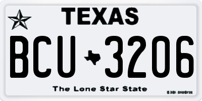 TX license plate BCU3206