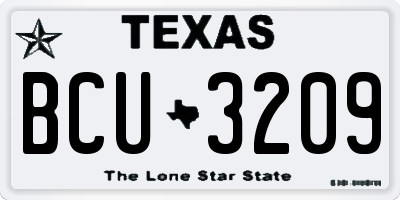 TX license plate BCU3209