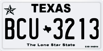 TX license plate BCU3213