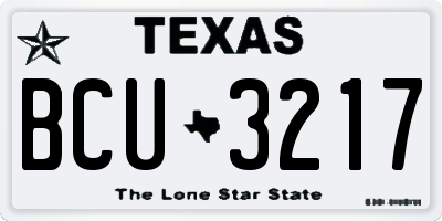 TX license plate BCU3217