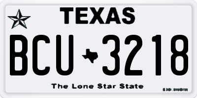 TX license plate BCU3218