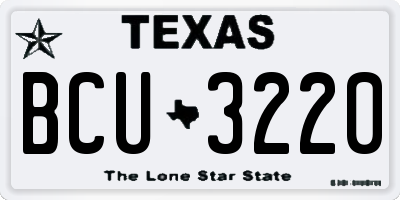 TX license plate BCU3220