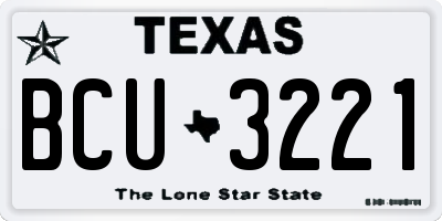 TX license plate BCU3221