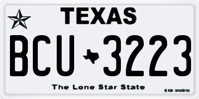 TX license plate BCU3223