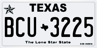 TX license plate BCU3225