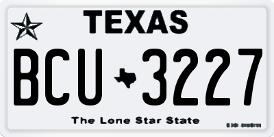 TX license plate BCU3227