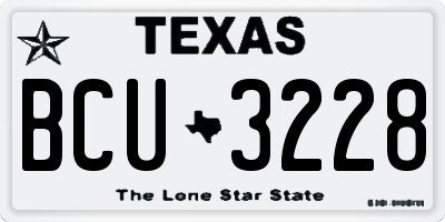 TX license plate BCU3228