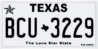 TX license plate BCU3229