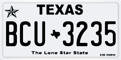 TX license plate BCU3235