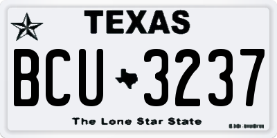 TX license plate BCU3237