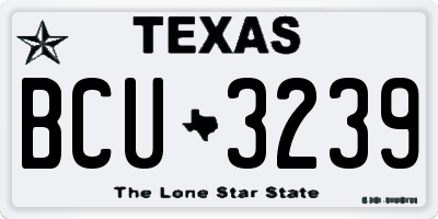 TX license plate BCU3239