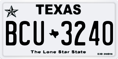 TX license plate BCU3240