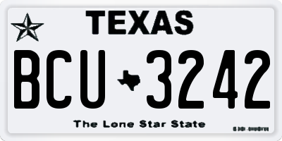 TX license plate BCU3242