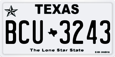 TX license plate BCU3243