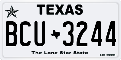 TX license plate BCU3244