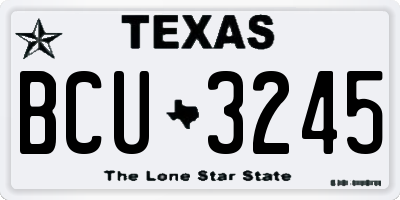 TX license plate BCU3245