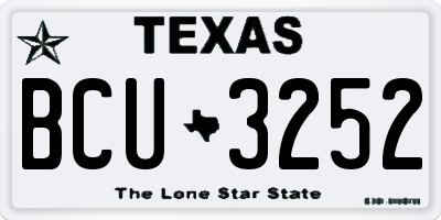 TX license plate BCU3252