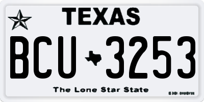 TX license plate BCU3253