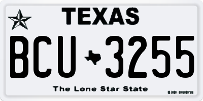 TX license plate BCU3255