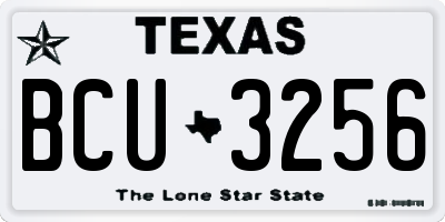 TX license plate BCU3256