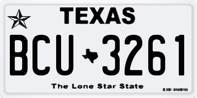 TX license plate BCU3261