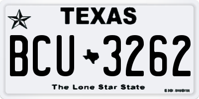 TX license plate BCU3262