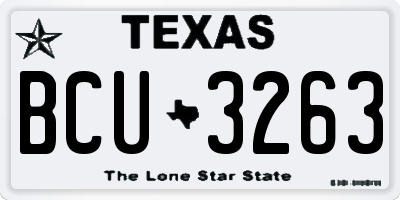 TX license plate BCU3263