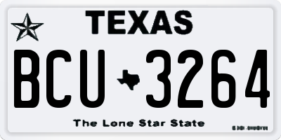 TX license plate BCU3264