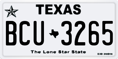 TX license plate BCU3265