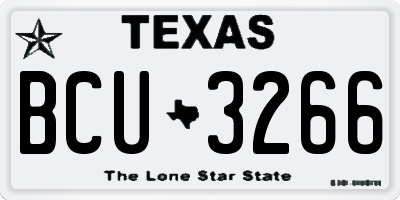 TX license plate BCU3266