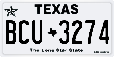 TX license plate BCU3274