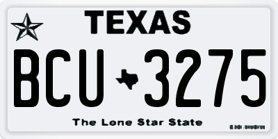 TX license plate BCU3275