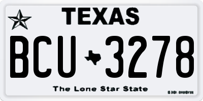 TX license plate BCU3278