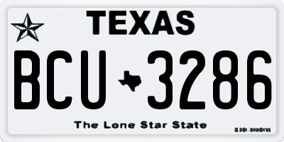 TX license plate BCU3286