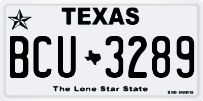 TX license plate BCU3289