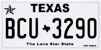 TX license plate BCU3290