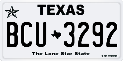 TX license plate BCU3292