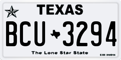 TX license plate BCU3294