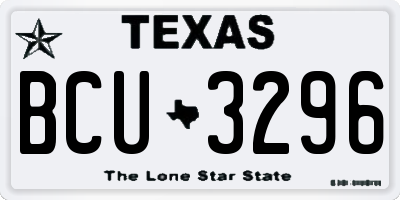 TX license plate BCU3296