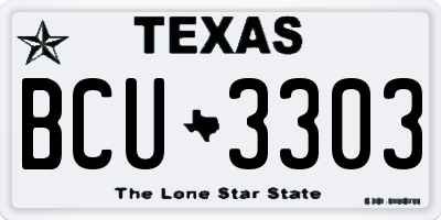 TX license plate BCU3303