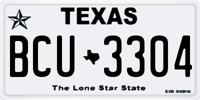 TX license plate BCU3304