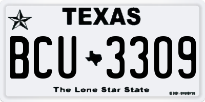 TX license plate BCU3309