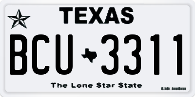 TX license plate BCU3311