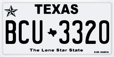 TX license plate BCU3320