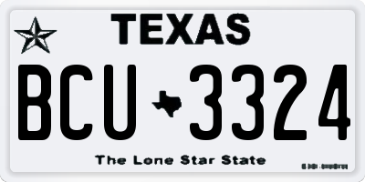 TX license plate BCU3324