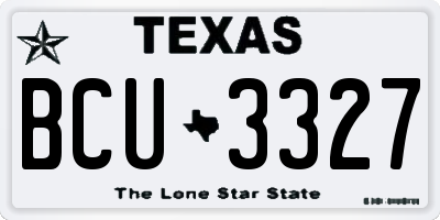 TX license plate BCU3327