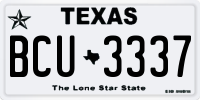 TX license plate BCU3337