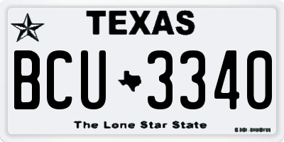 TX license plate BCU3340