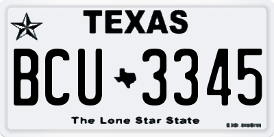 TX license plate BCU3345